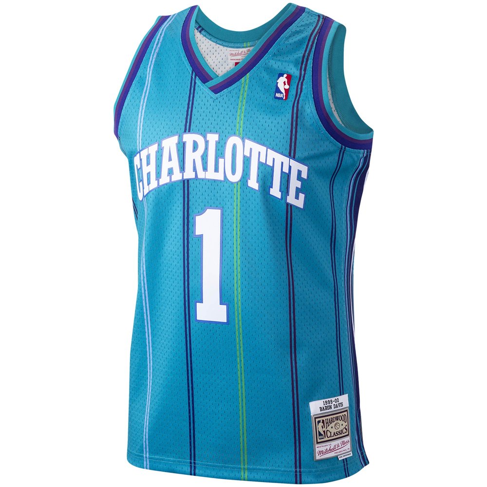 Maillot Baron Davis Charlotte Hornets Swingman Hardwood Classics - Teal