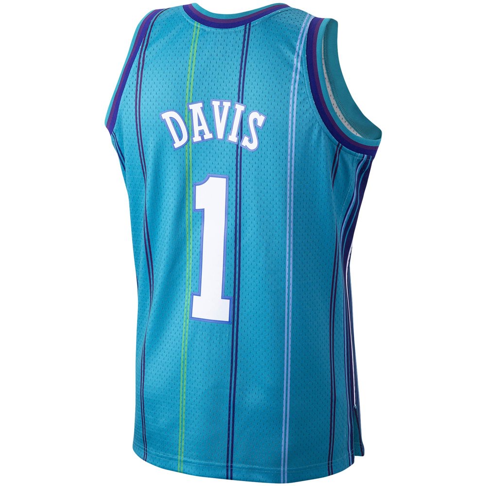Maillot Baron Davis Charlotte Hornets Swingman Hardwood Classics - Teal