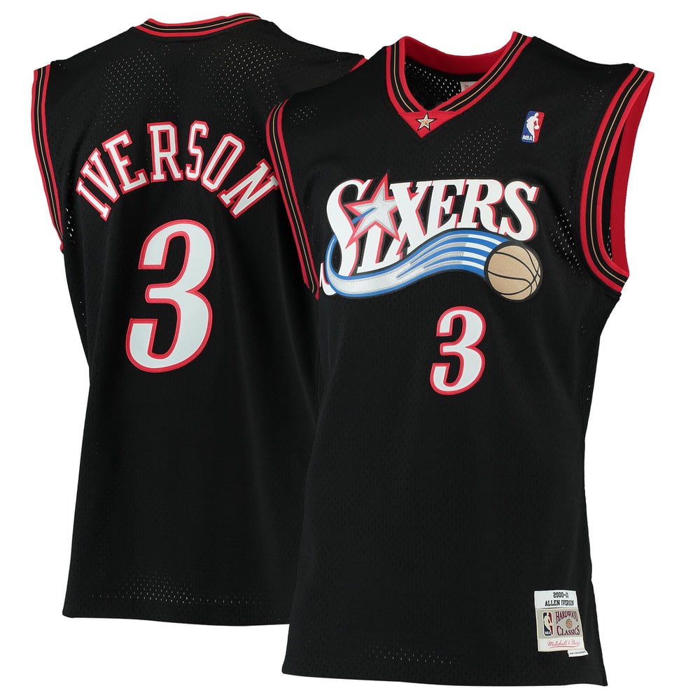 Maillot Allen Iverson Philadelphia 76ers Swingman Hardwood Classics - Black