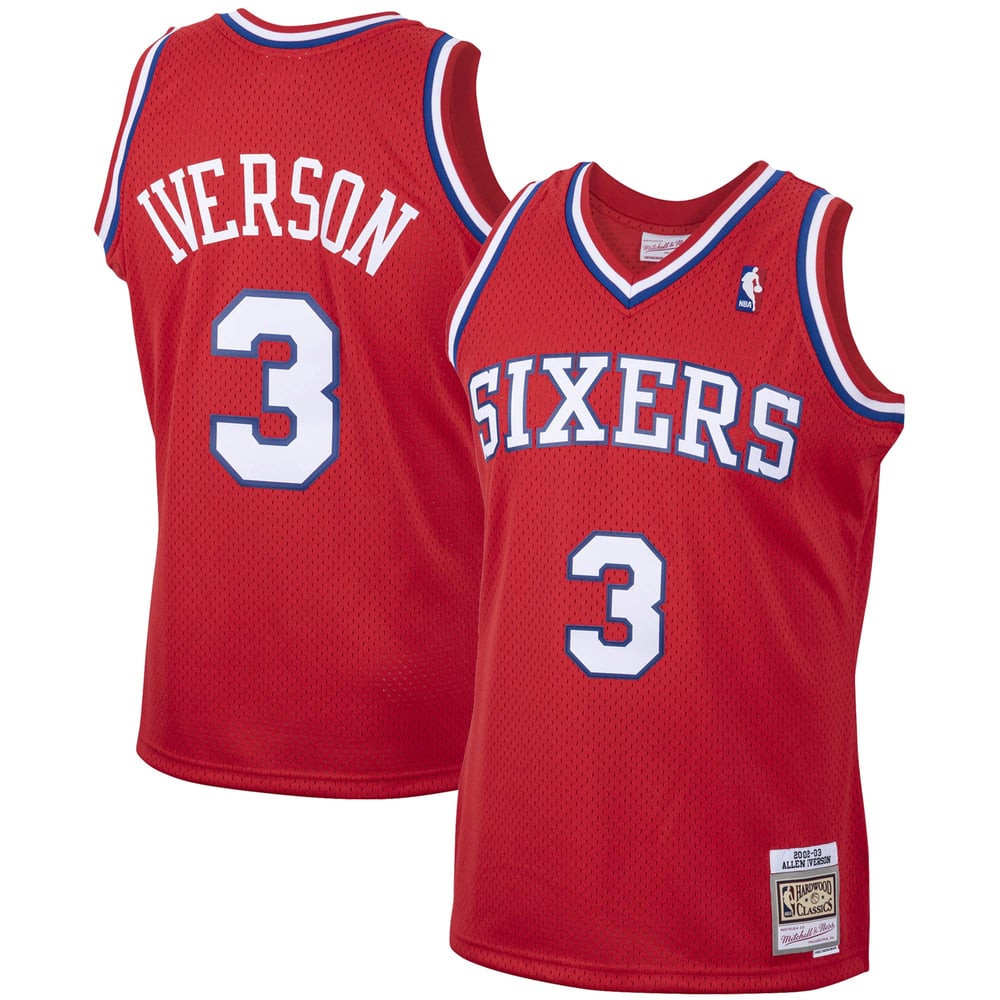 Maillot Allen Iverson Philadelphia 76ers Swingman Hardwood Classics - Red