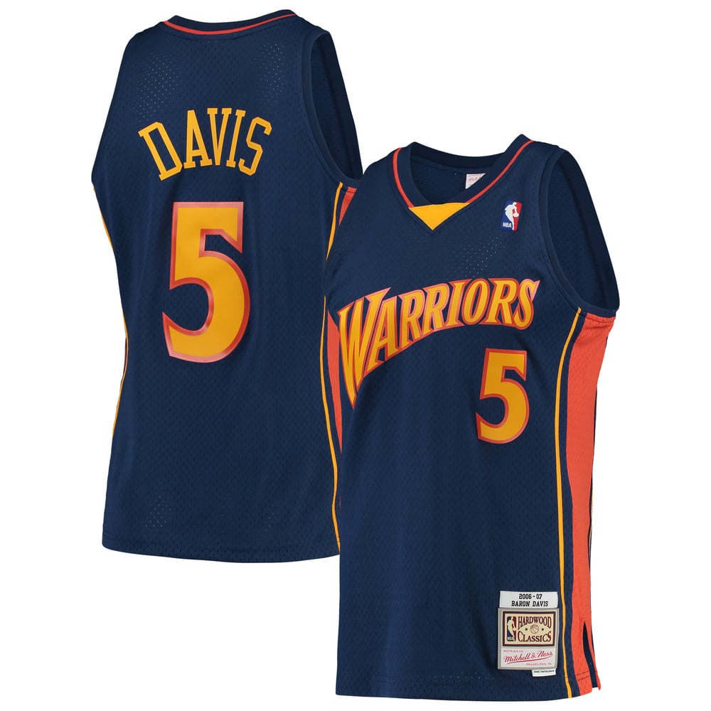 Maillot Baron Davis Golden State Warriors Swingman Hardwood Classics - Navy