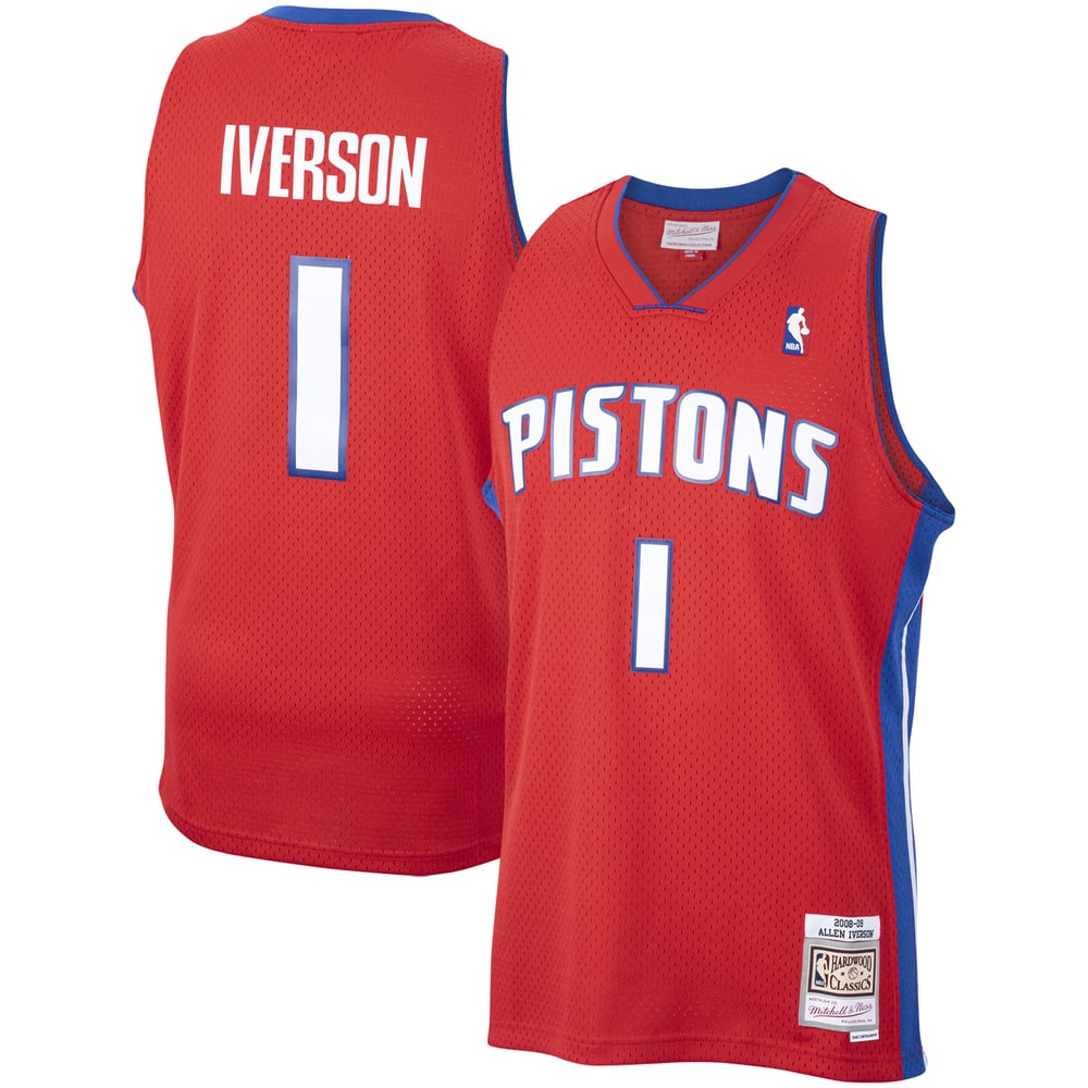 Maillot Allen Iverson Detroit Pistons Swingman Hardwood Classics - Red