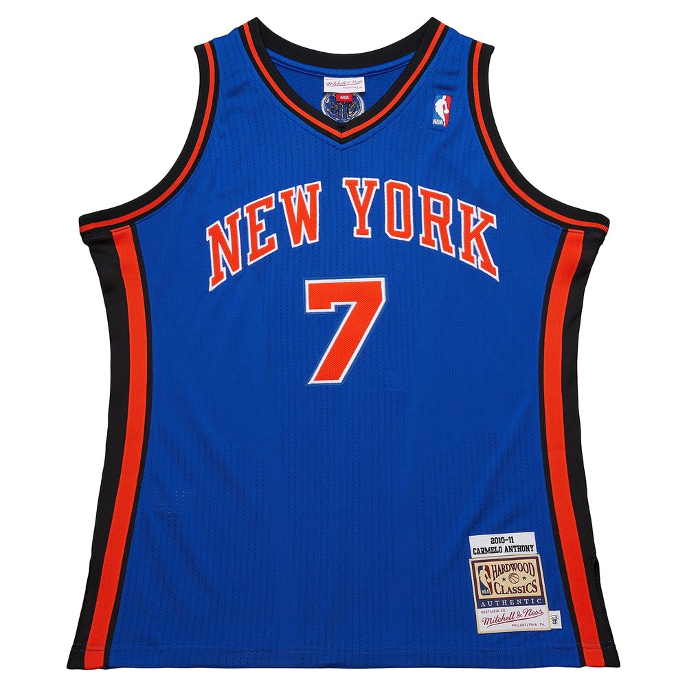 Maillot Carmelo Anthony New York Knicks Authentic Hardwood Classics - Blue