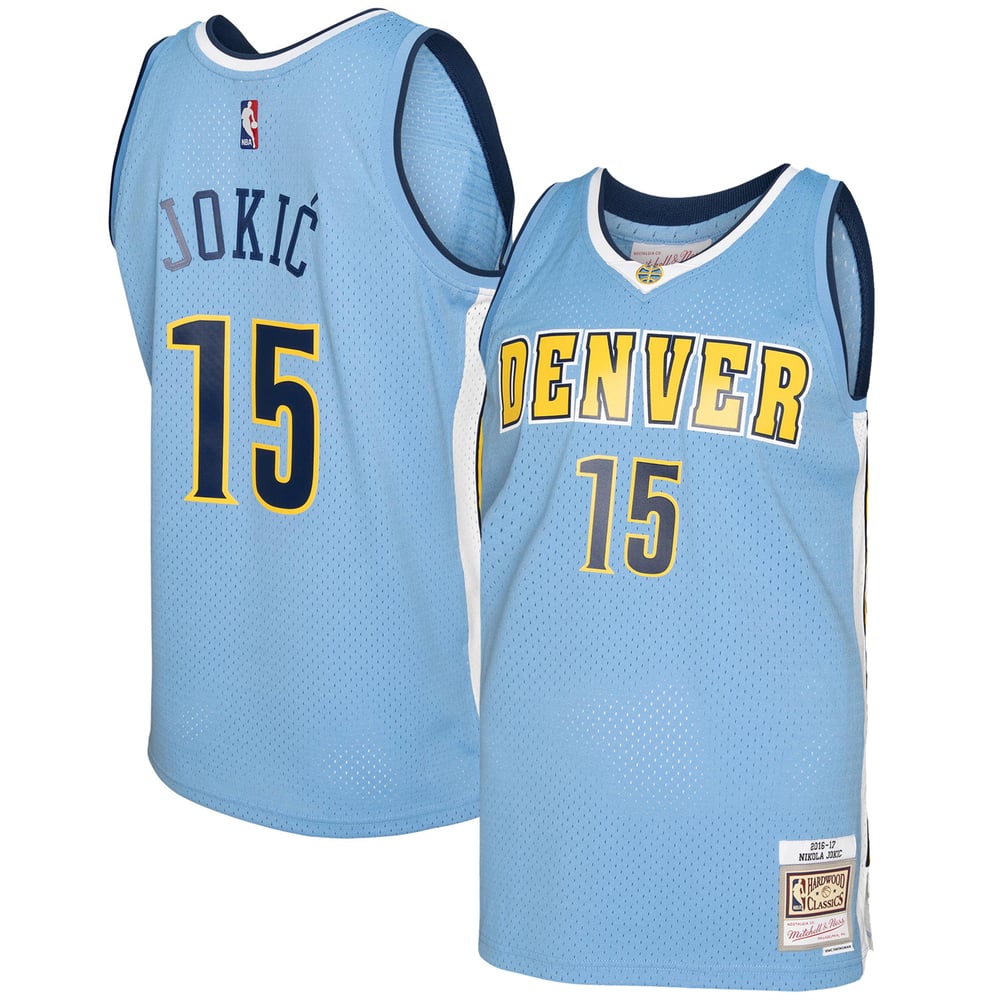 Maillot Nikola Jokic Denver Nuggets Swingman Hardwood Classics - Light Blue