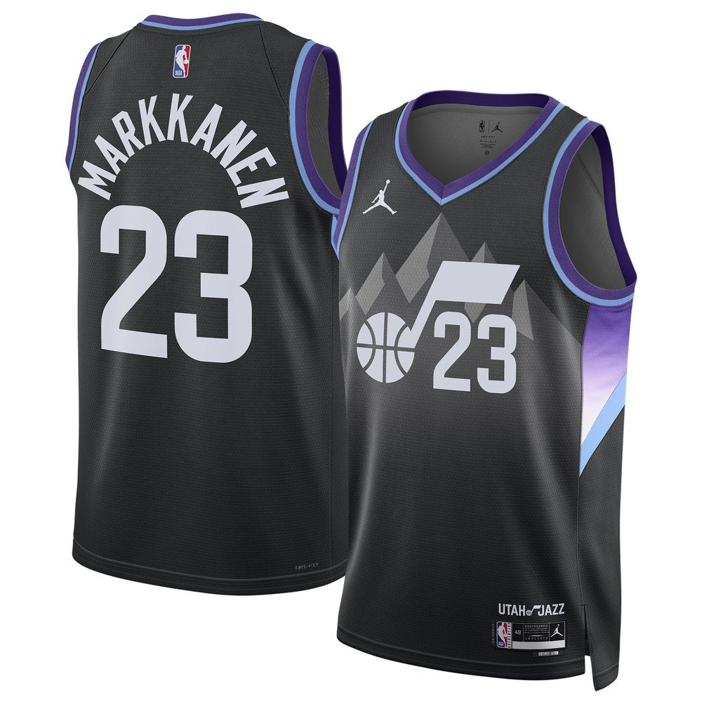 Maillot Lauri Markkanen Utah Jazz Swingman Statement Edition - Black
