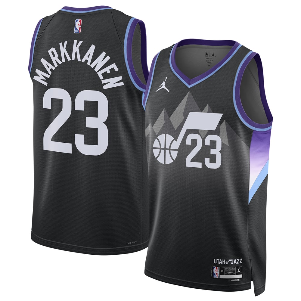Maillot Lauri Markkanen Utah Jazz Swingman Statement Edition - Black