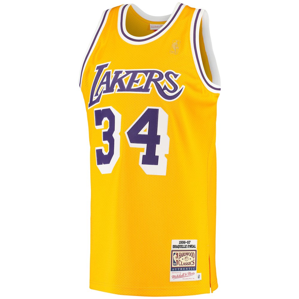 Maillot Shaquille O'Neal Los Angeles Lakers Authentic Hardwood Classics - Gold