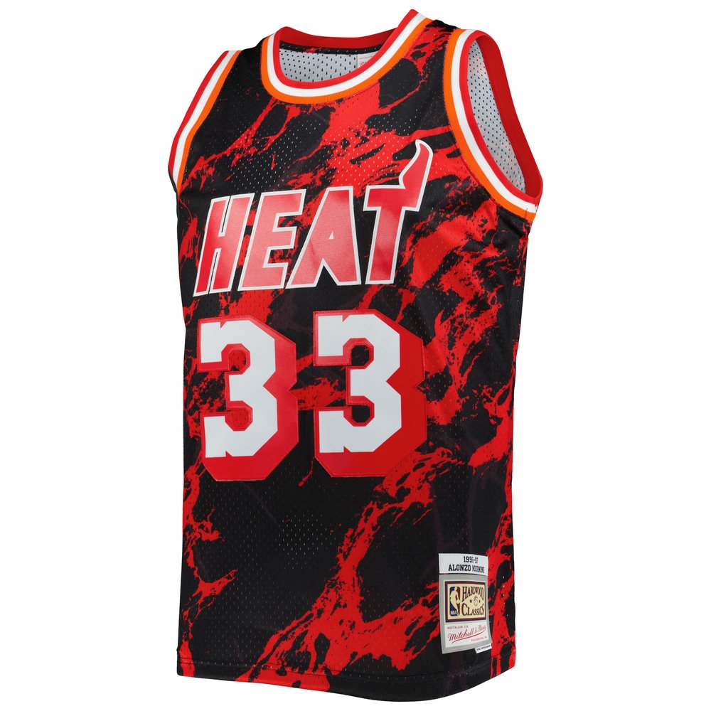 Maillot Alonzo Mourning Miami Heat Swingman Hardwood Classics - Black