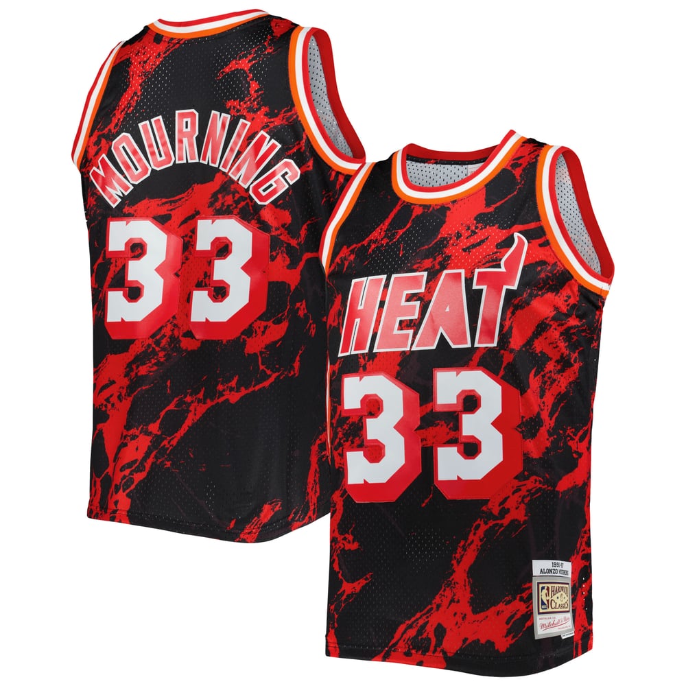 Maillot Alonzo Mourning Miami Heat Swingman Hardwood Classics - Black