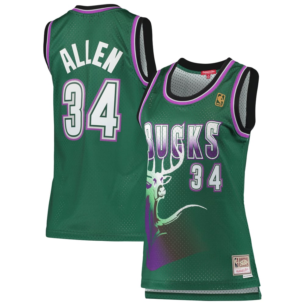 Maillot Ray Allen Milwaukee Bucks Swingman Hardwood Classics Femme - Green