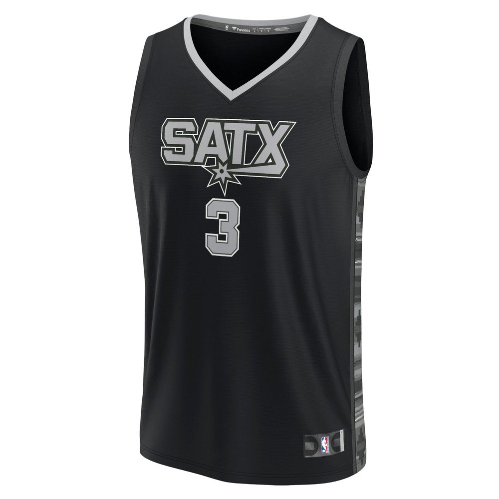 Maillot Keldon Johnson San Antonio Spurs Fast Break Statement Edition - Black