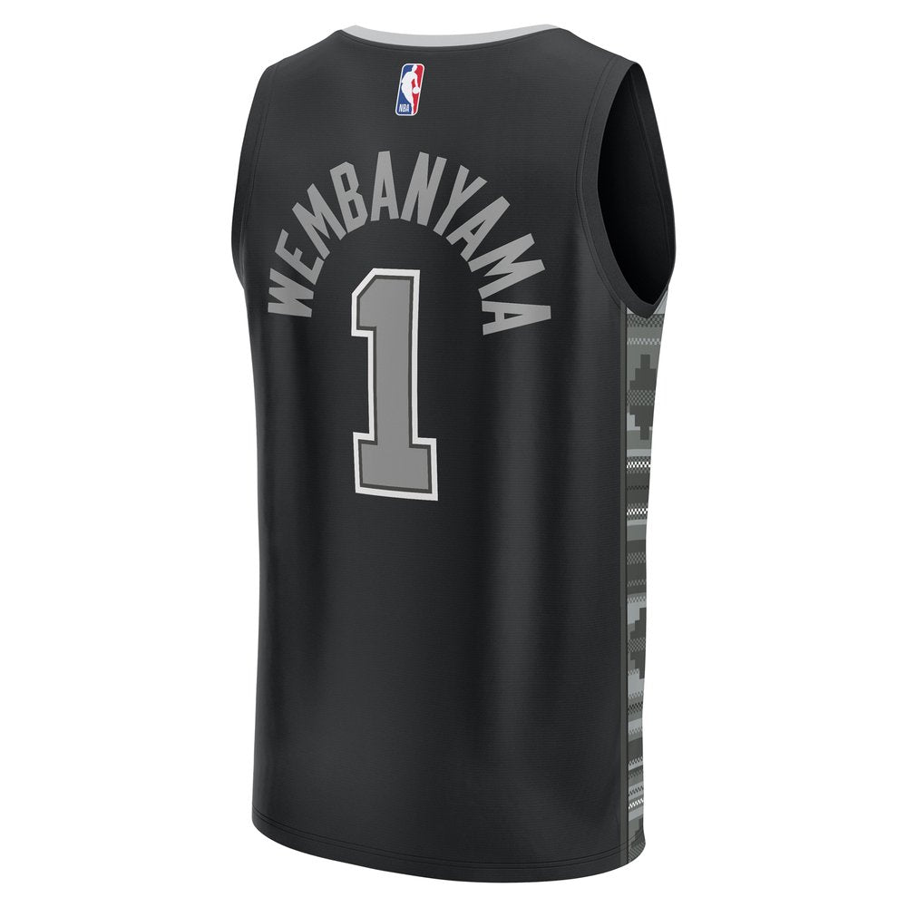 Maillot Victor Wembanyama San Antonio Spurs Fast Break Statement Edition - Black