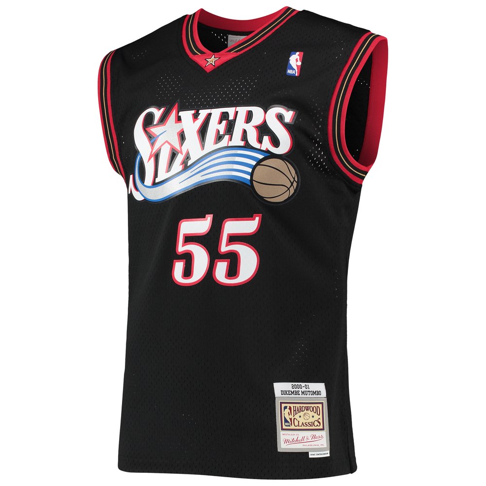 Maillot Dikembe Mutombo Philadelphia 76ers Swingman Hardwood Classics - Black