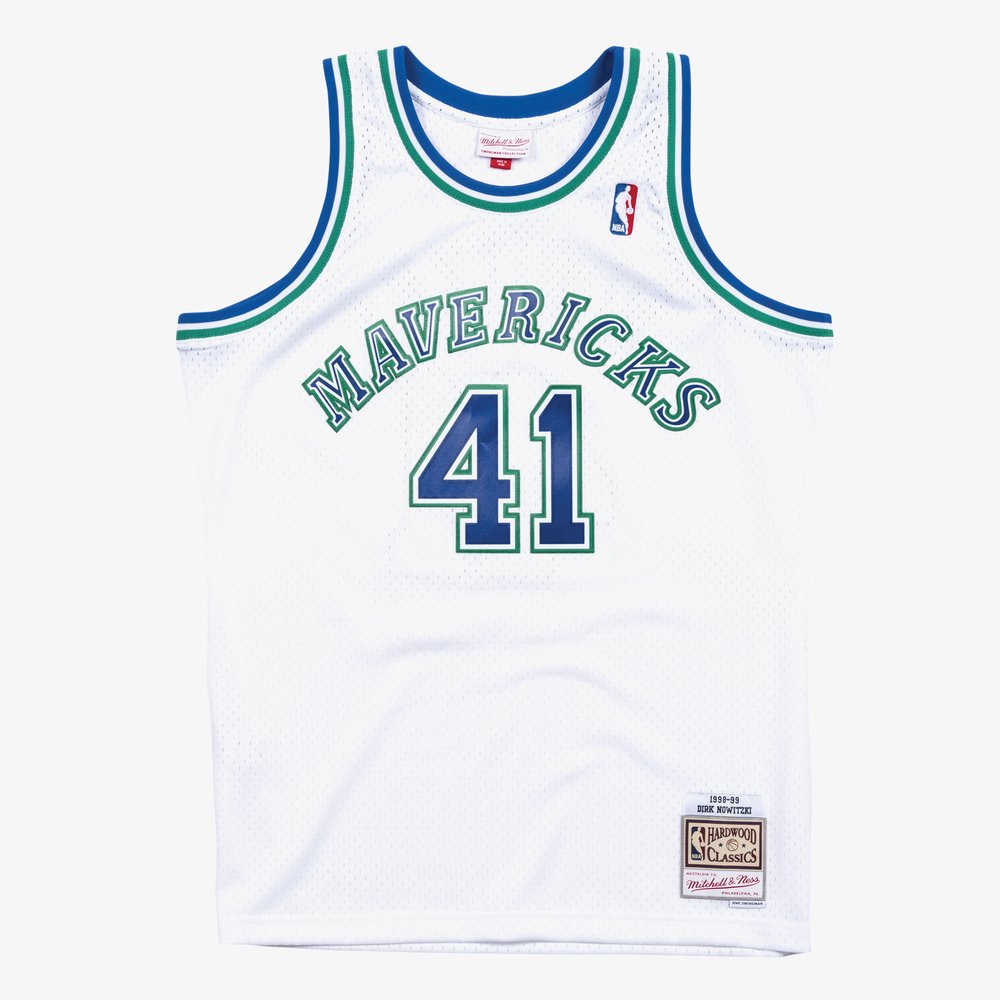 Maillot Dirk Nowitzki Dallas Mavericks Swingman Hardwood Classics - White