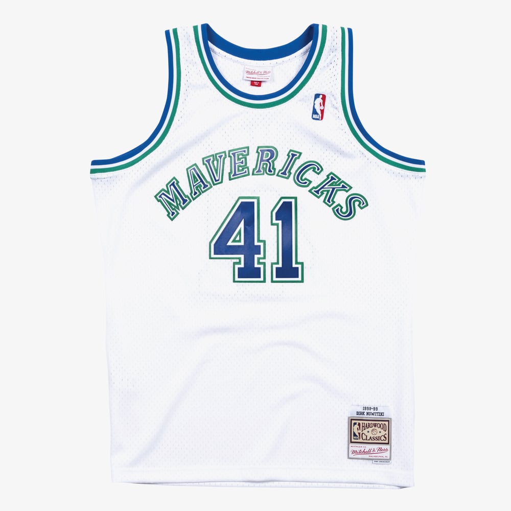 Maillot Dirk Nowitzki Dallas Mavericks Swingman Hardwood Classics - White