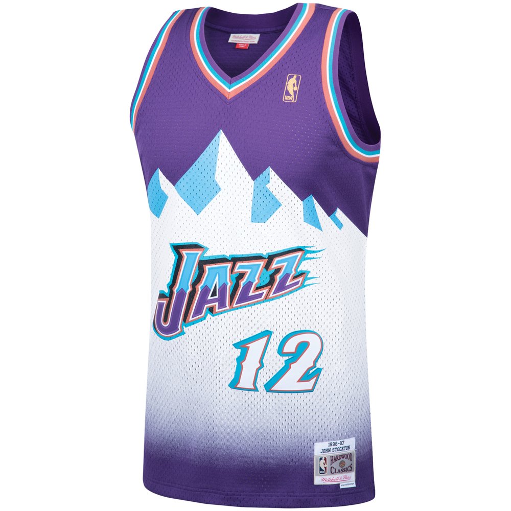 Maillot John Stockton Utah Jazz Swingman Hardwood Classics - Purple