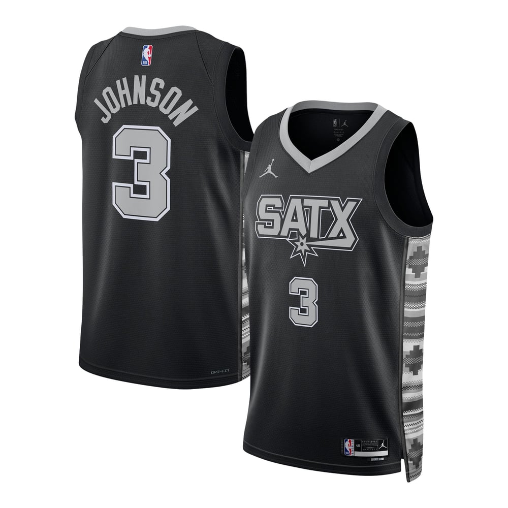 Maillot Keldon Johnson San Antonio Spurs Swingman Statement Edition - Black