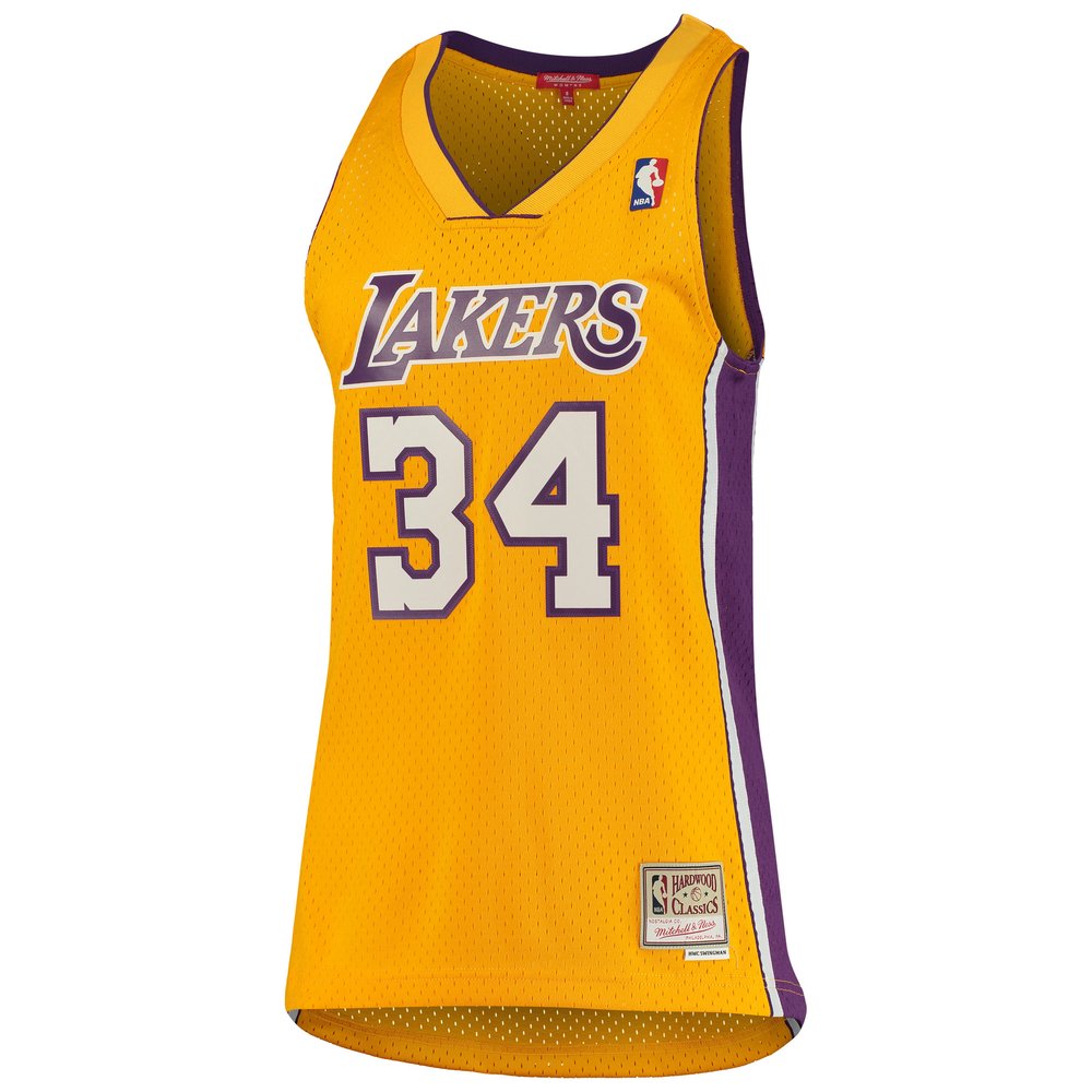 Maillot Shaquille O'Neal Los Angeles Lakers Swingman Hardwood Classics Femme - Gold