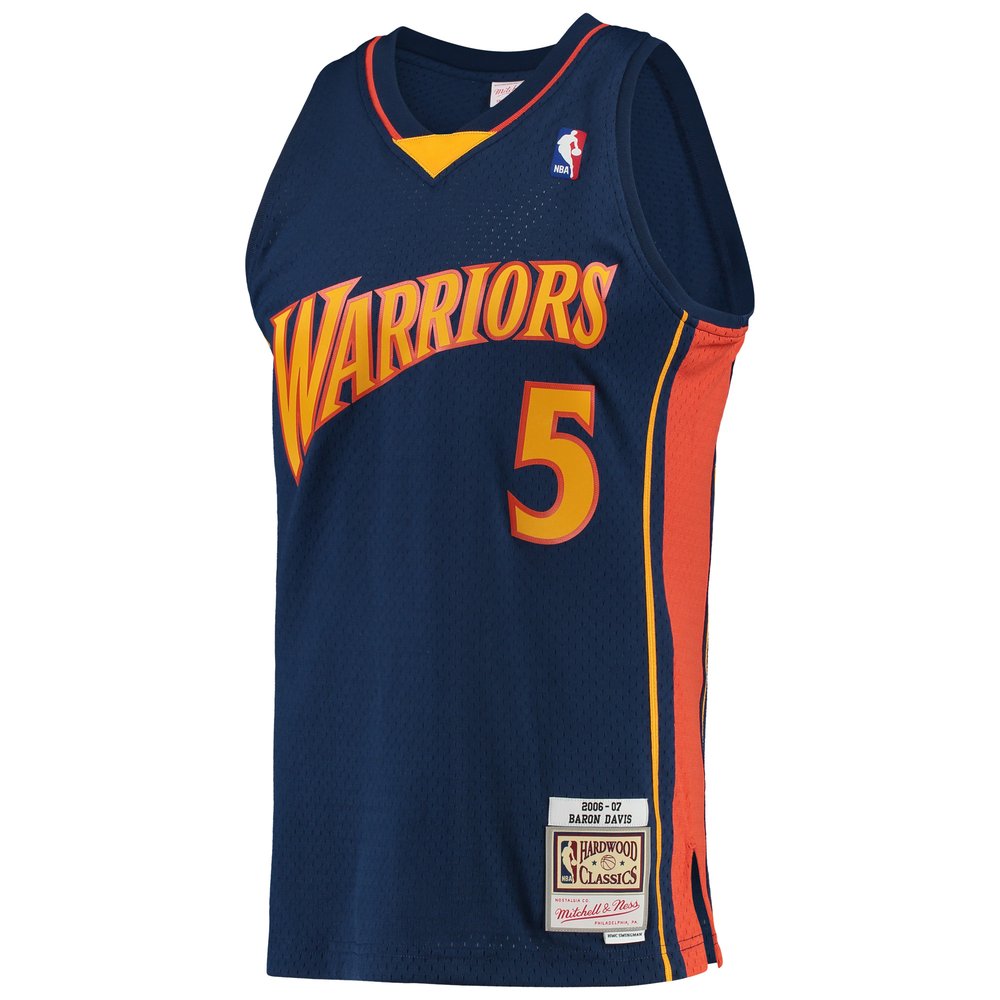 Maillot Baron Davis Golden State Warriors Swingman Hardwood Classics - Navy