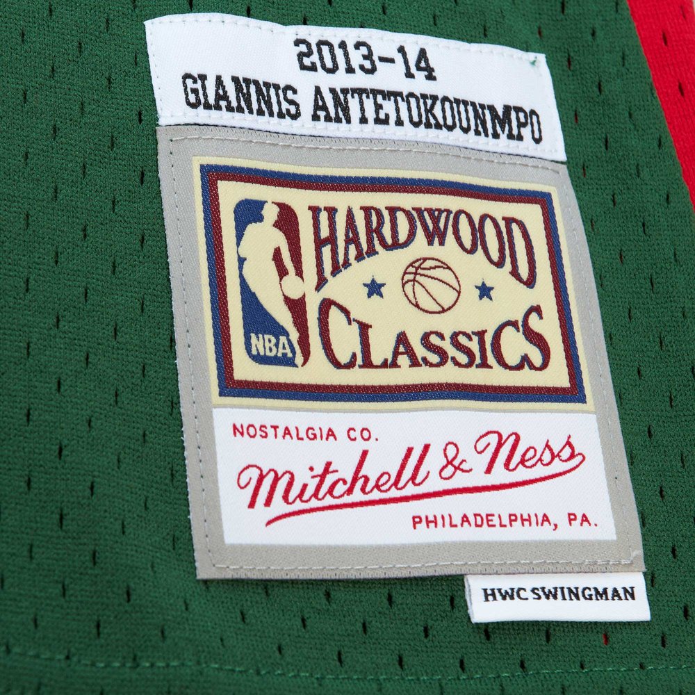 Maillot Giannis Antetokounmpo Milwaukee Bucks Swingman Hardwood Classics - Hunter Green