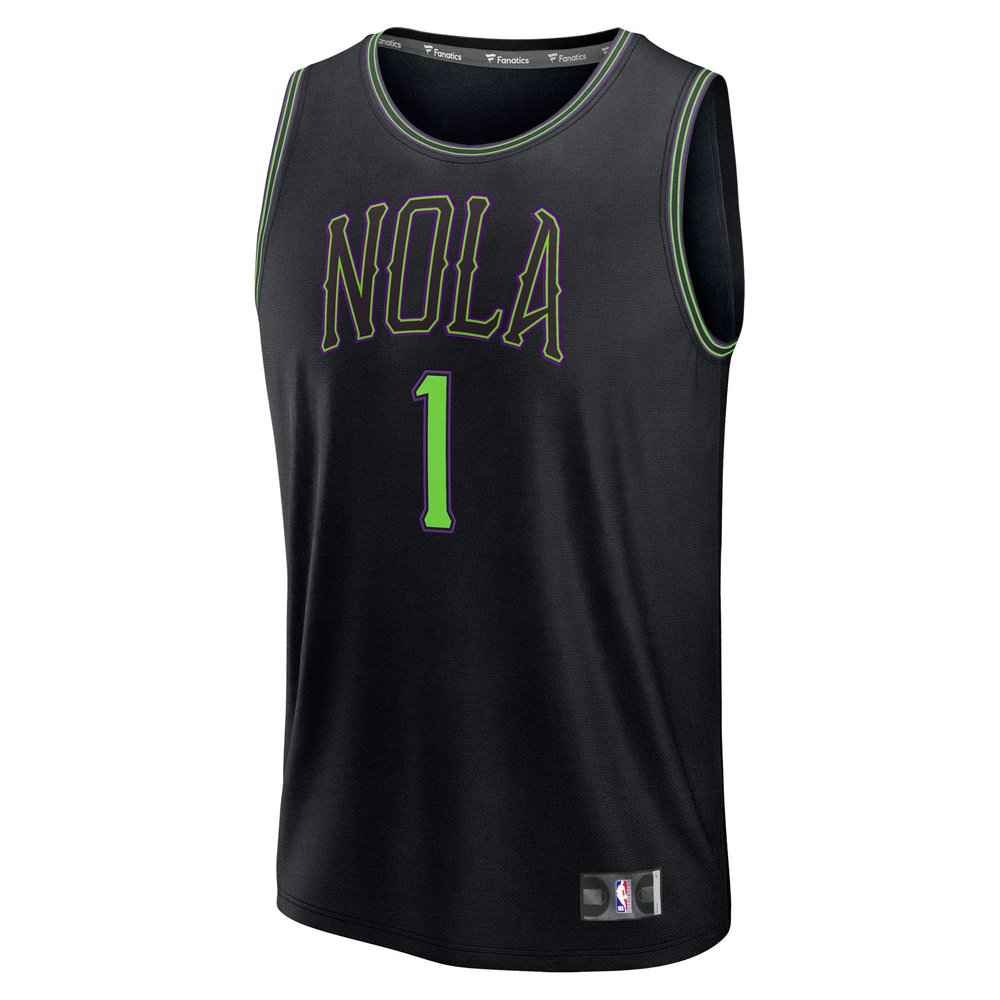 Maillot Zion Williamson New Orleans Pelicans Fast Break City Edition - Black