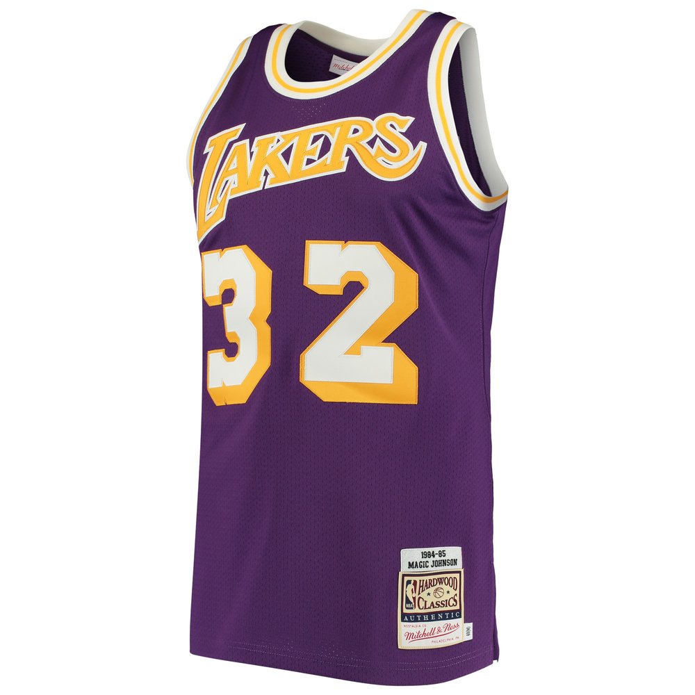 Maillot Magic Johnson Los Angeles Lakers Authentic Hardwood Classics - Purple