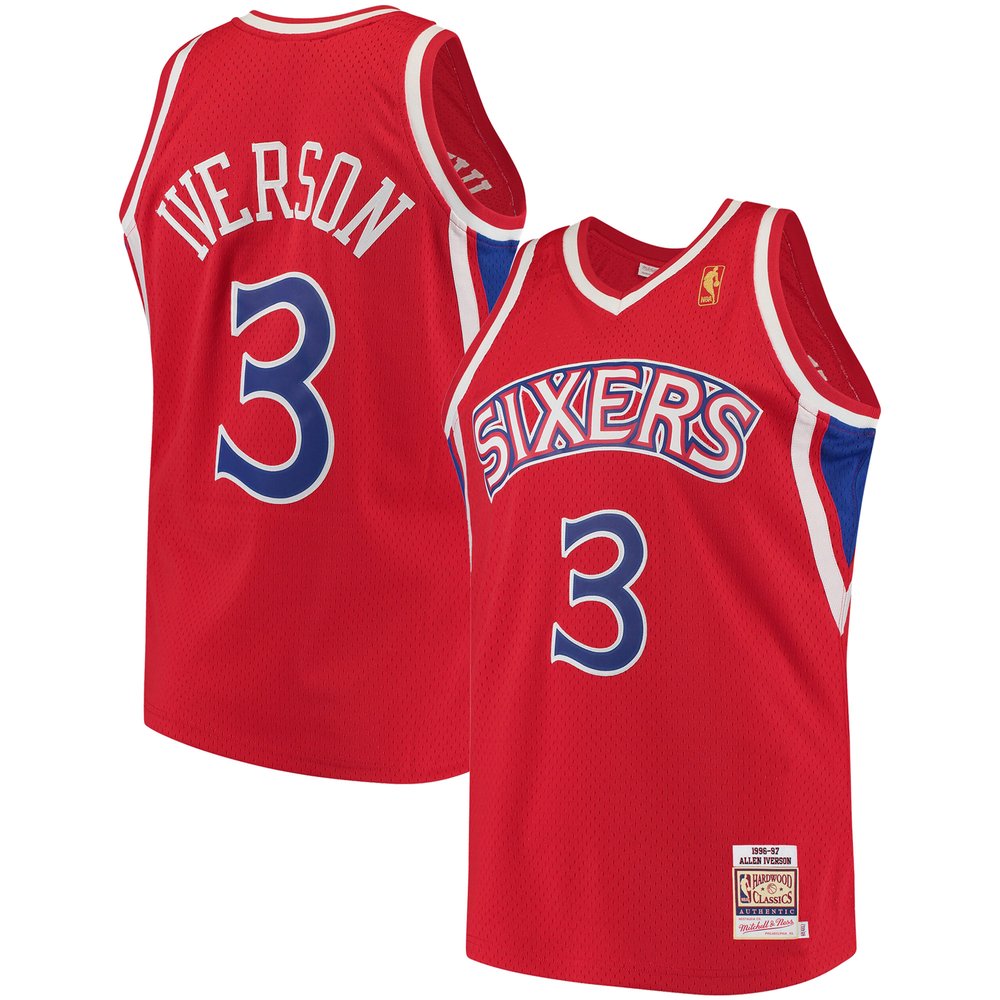 Maillot Allen Iverson Philadelphia 76ers Authentic Hardwood Classics - Red