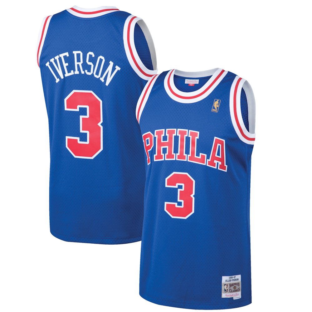Maillot Allen Iverson Philadelphia 76ers Swingman Hardwood Classics - Royal