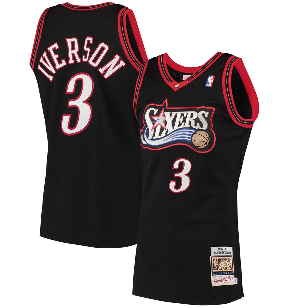 Maillot Allen Iverson Philadelphia 76ers Authentic Hardwood Classics - Black