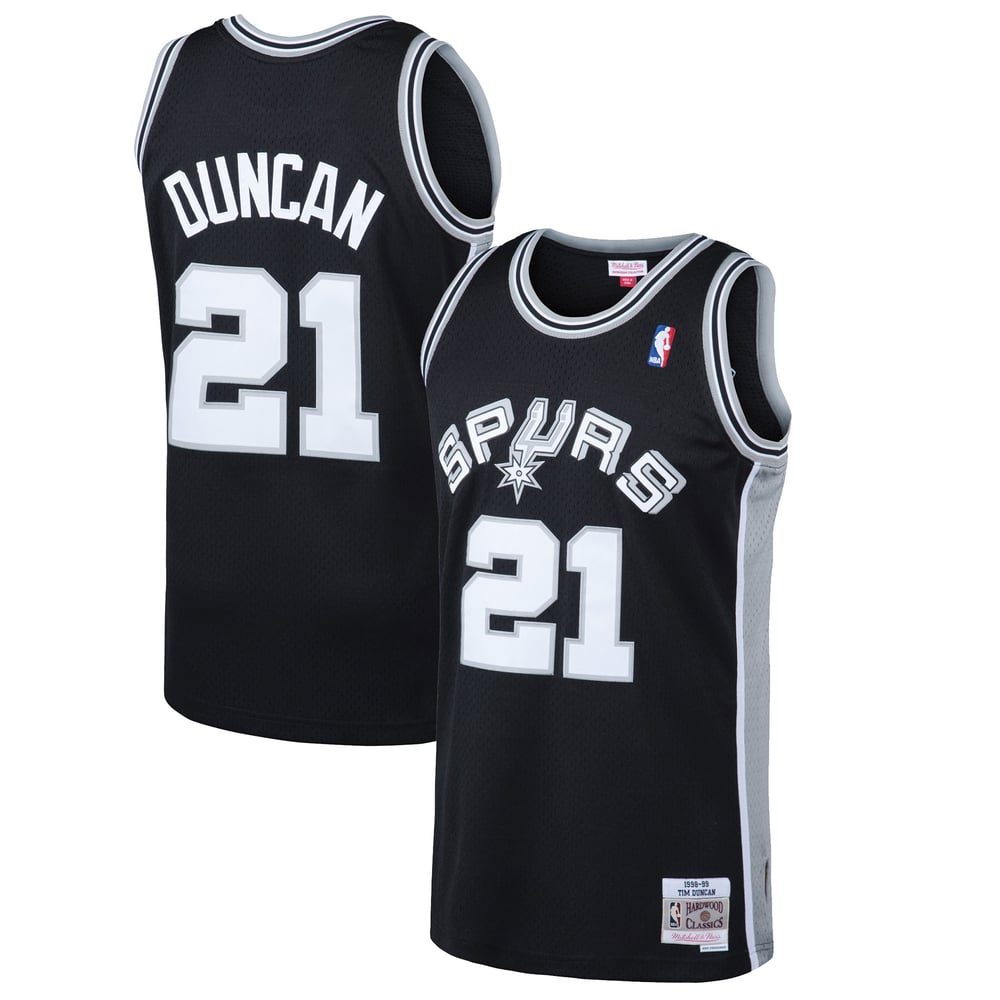 Maillot Tim Duncan San Antonio Spurs Swingman Hardwood Classics - Black