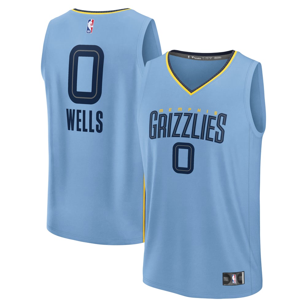 Maillot Jaylen Wells Memphis Grizzlies Fast Break Statement Edition - Light Blue