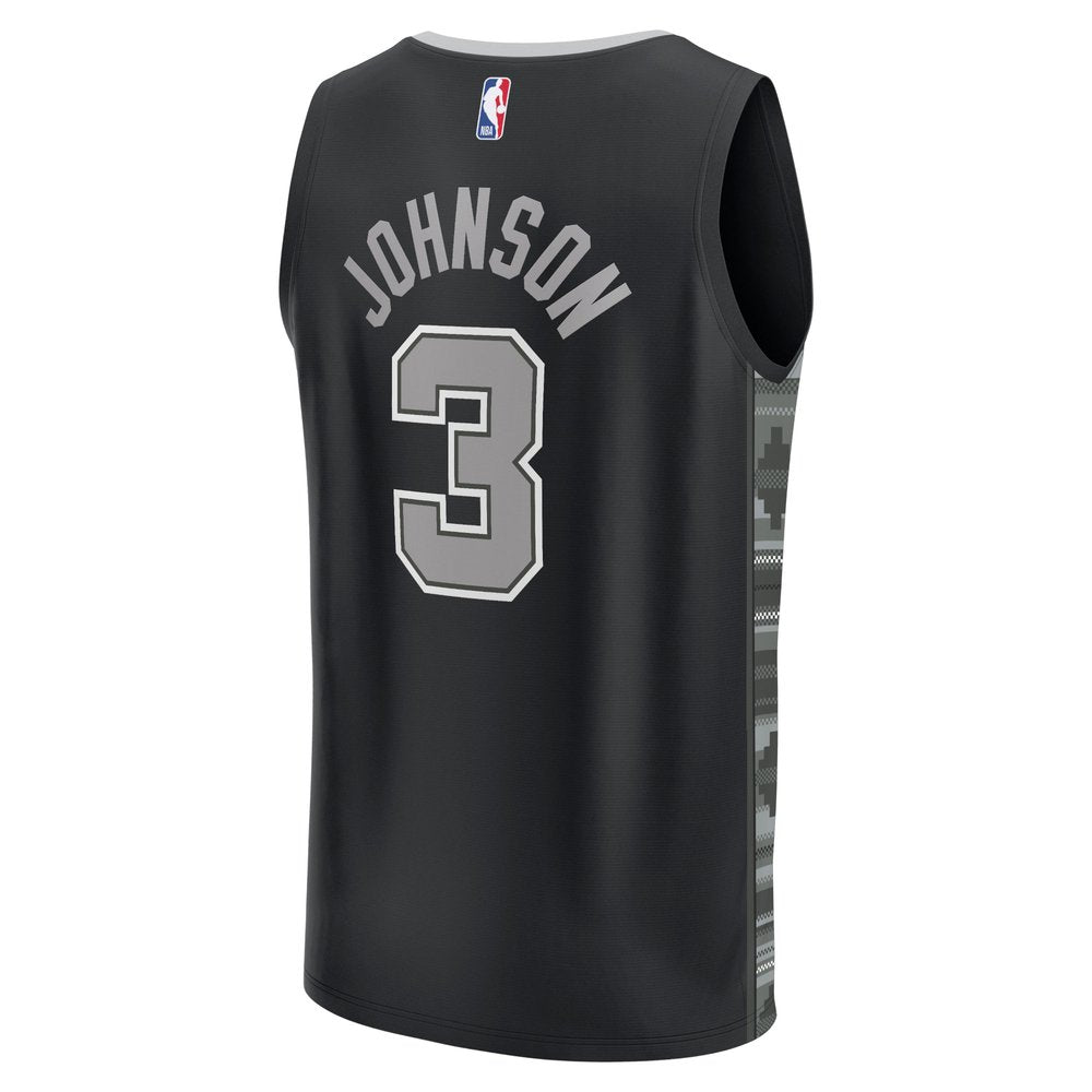 Maillot Keldon Johnson San Antonio Spurs Fast Break Statement Edition - Black