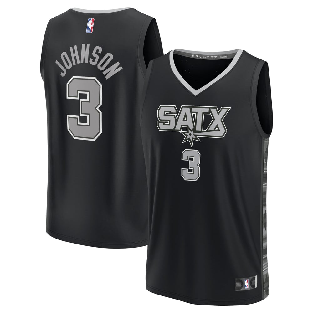 Maillot Keldon Johnson San Antonio Spurs Fast Break Statement Edition - Black