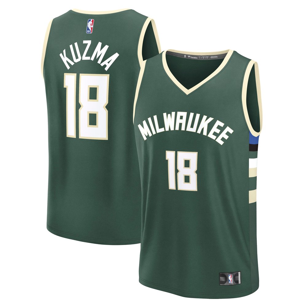 Maillot Kyle Kuzma Milwaukee Bucks Fast Break Icon Edition - Hunter Green