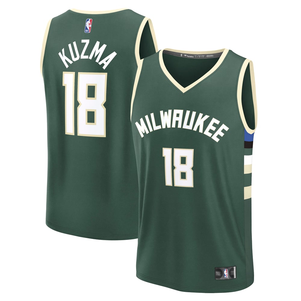 Maillot Kyle Kuzma Milwaukee Bucks Fast Break Icon Edition - Hunter Green