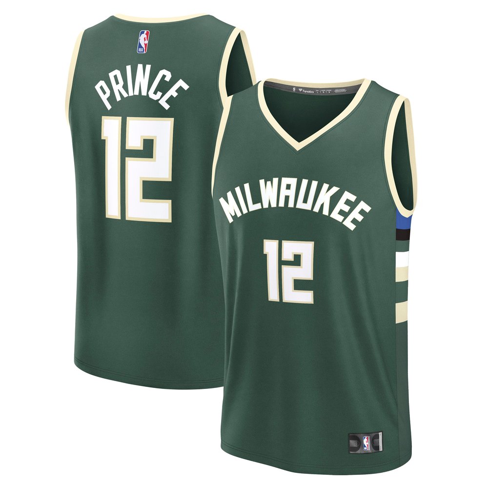 Maillot Taurean Prince Milwaukee Bucks Fast Break Icon Edition - Hunter Green