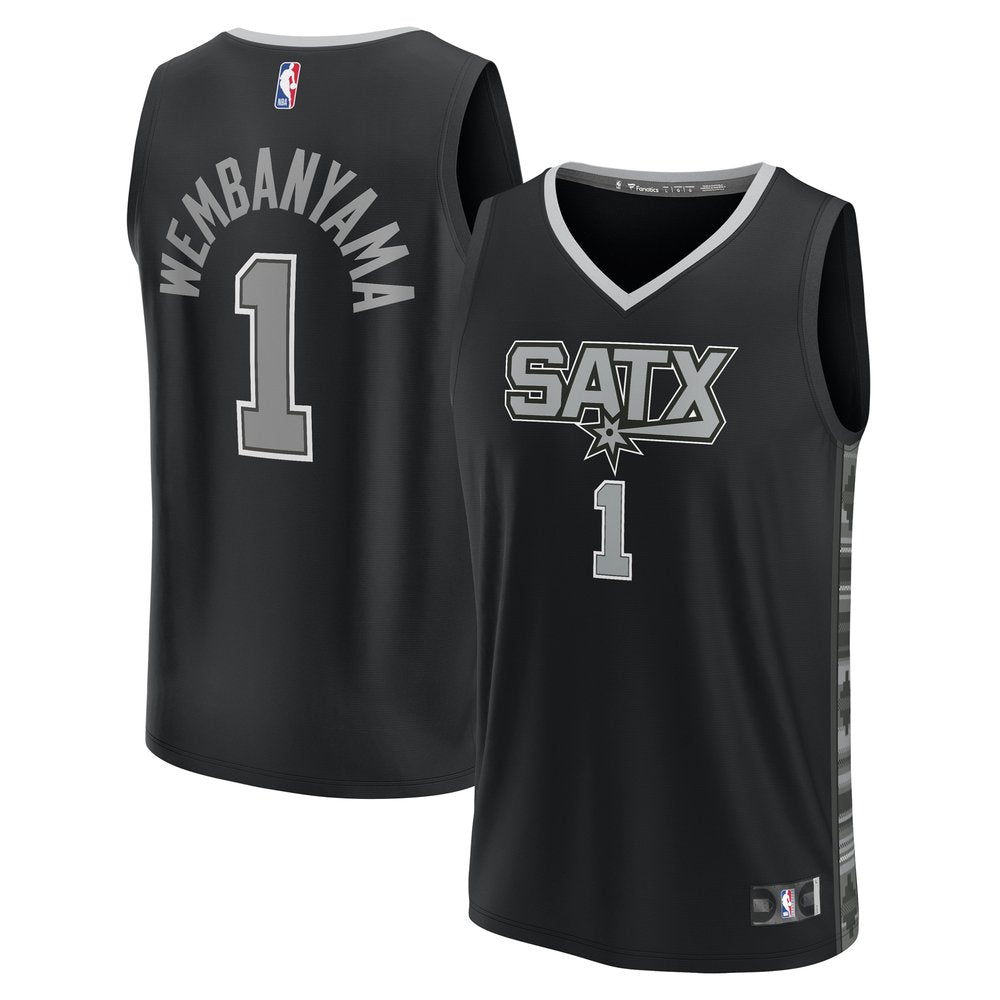 Maillot Victor Wembanyama San Antonio Spurs Fast Break Statement Edition - Black