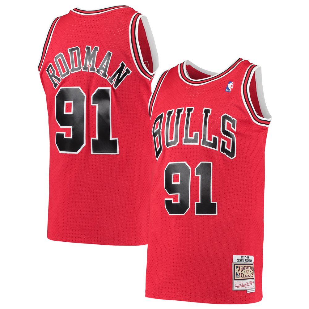 Maillot Dennis Rodman Chicago Bulls Swingman Hardwood Classics - Red