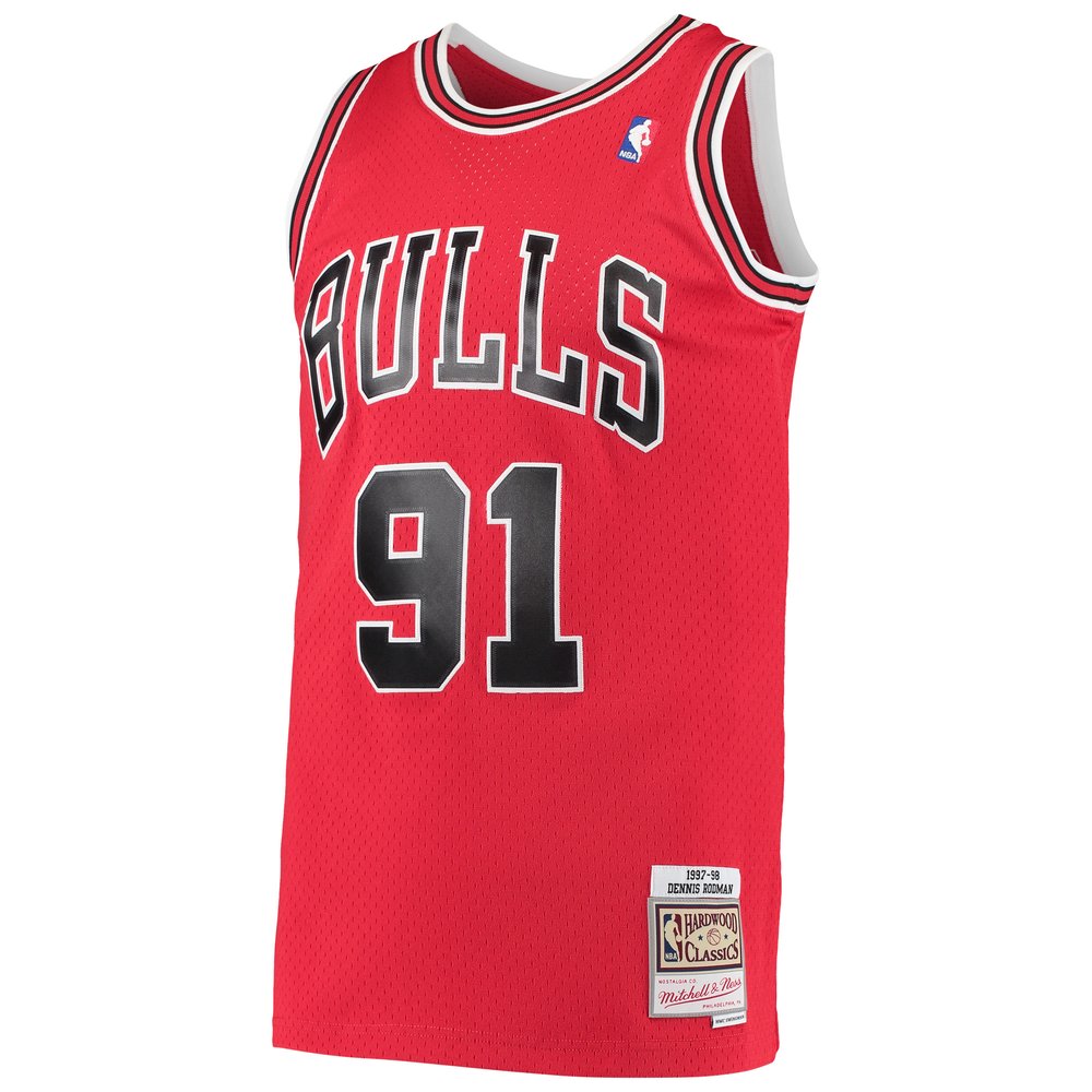 Maillot Dennis Rodman Chicago Bulls Swingman Hardwood Classics - Red