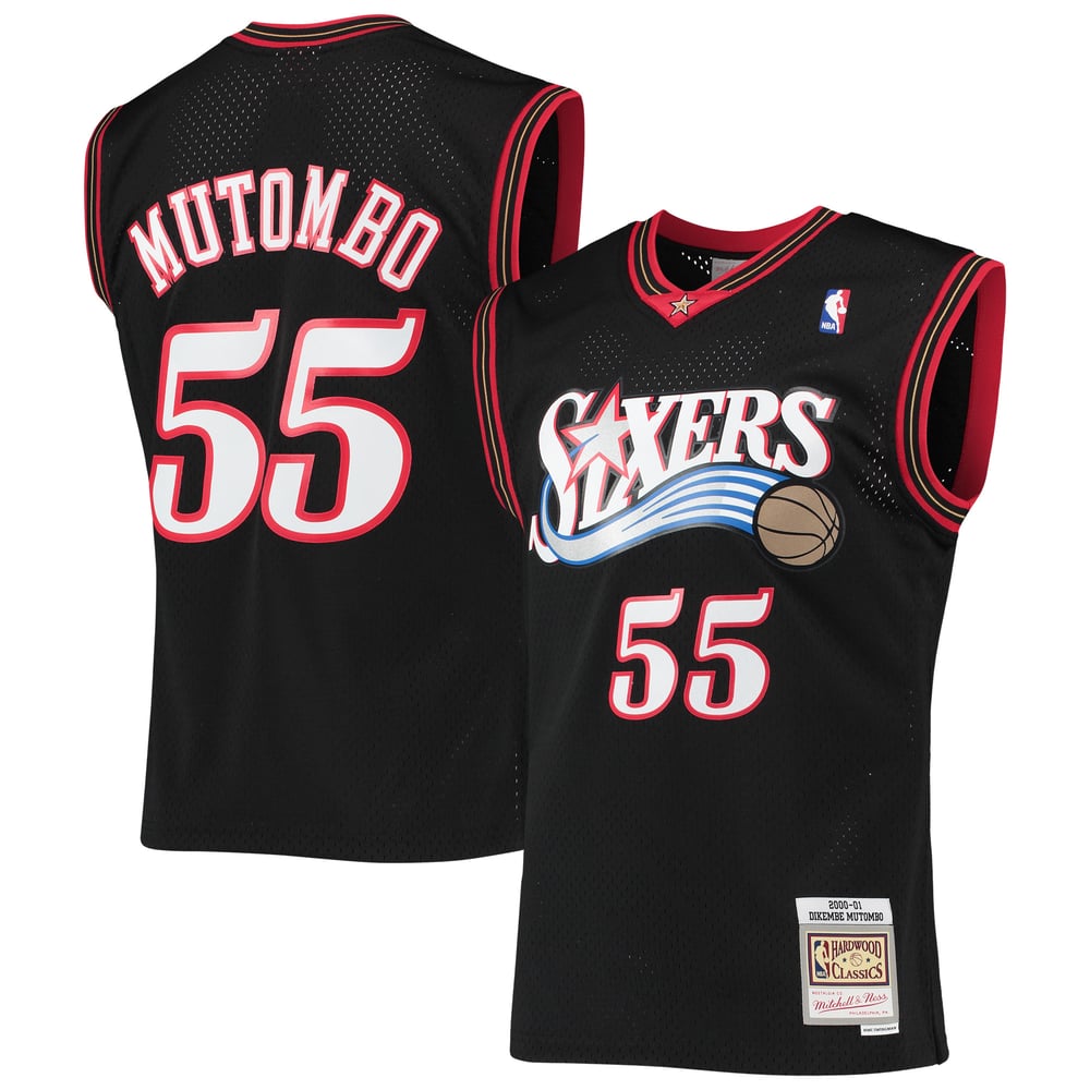 Maillot Dikembe Mutombo Philadelphia 76ers Swingman Hardwood Classics - Black