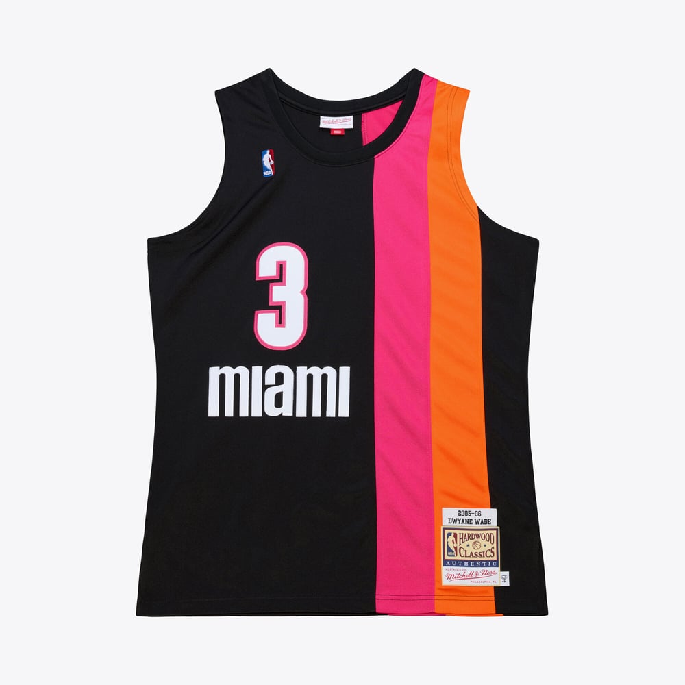 Maillot Dwyane Wade Miami Heat Authentic Hardwood Classics - Black