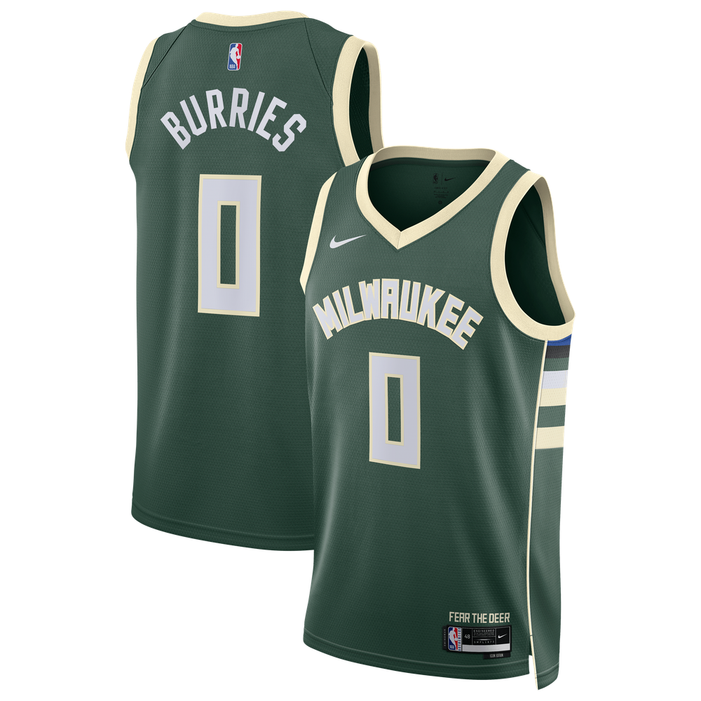 Maillot Brayden Burries Milwaukee Bucks Swingman Icon Edition - Hunter Green
