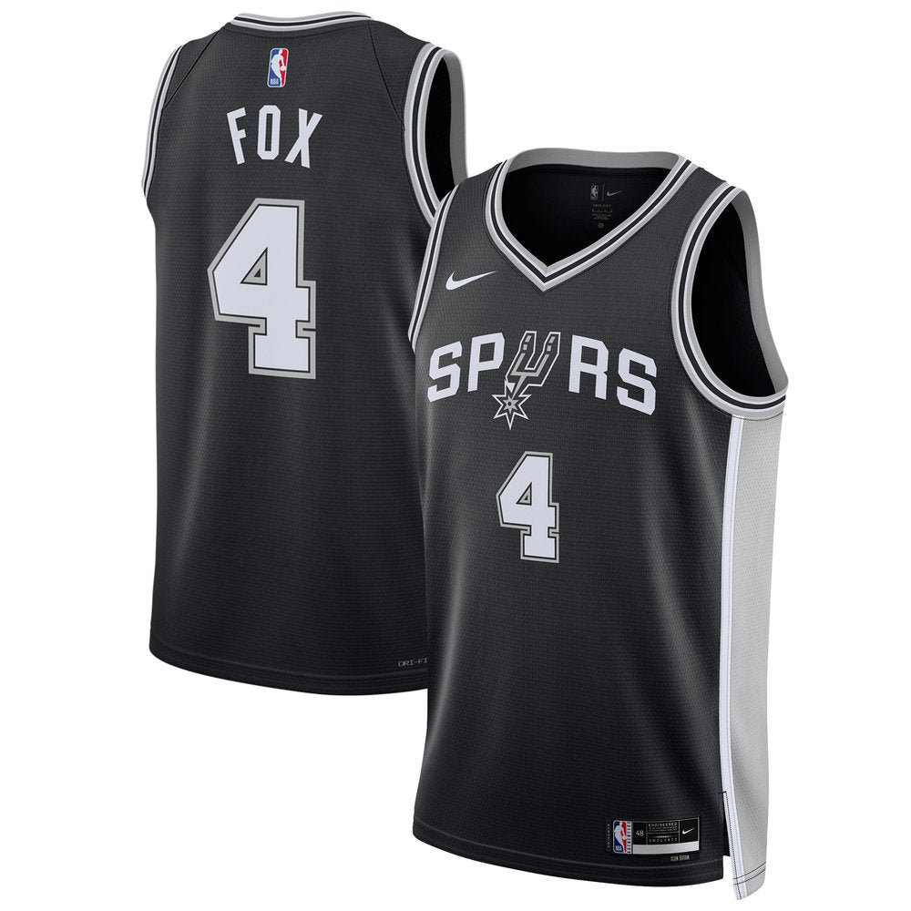 Maillot De'Aaron Fox San Antonio Spurs Swingman Icon Edition - Black