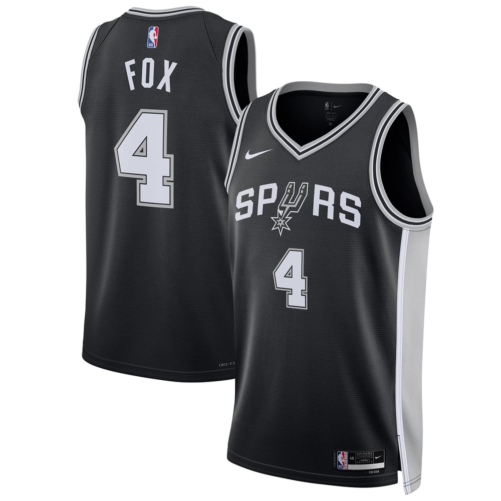 Maillot De'Aaron Fox San Antonio Spurs Swingman Icon Edition - Black