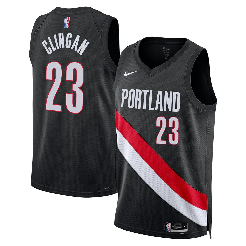 Maillot Donovan Clingan Portland Trail Blazers Swingman Icon Edition - Black
