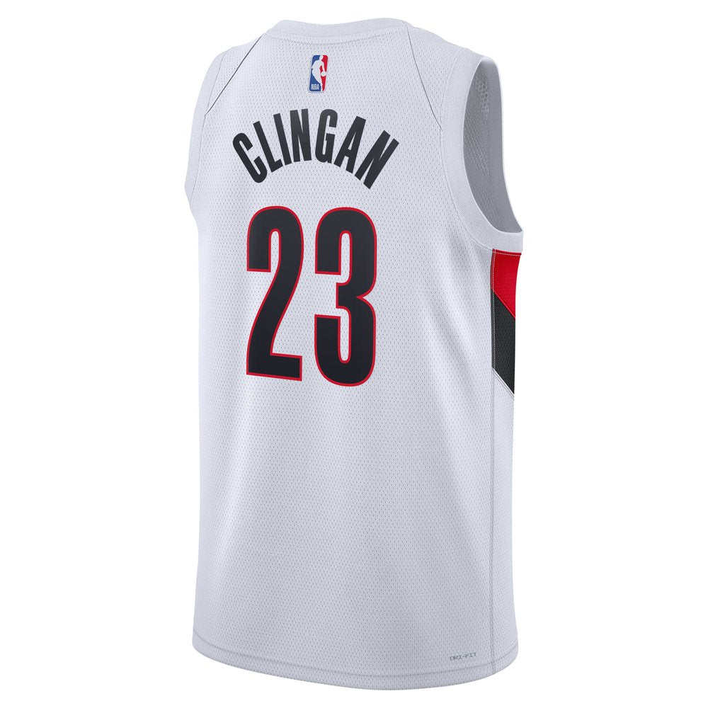 Maillot Donovan Clingan Portland Trail Blazers Swingman Association Edition - White
