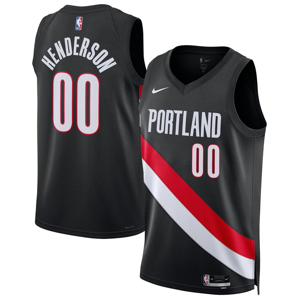 Maillot Scoot Henderson Portland Trail Blazers Swingman Icon Edition - Black