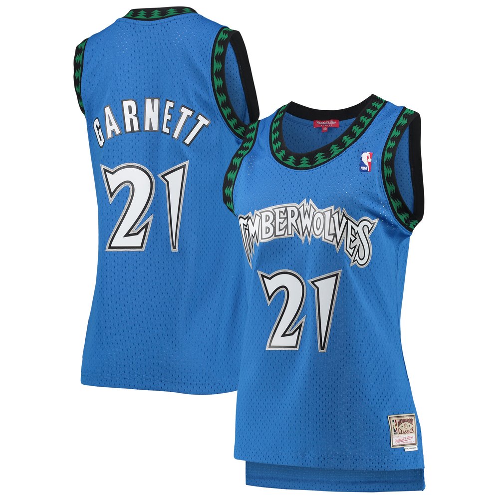 Maillot Kevin Garnett Minnesota Timberwolves Swingman Hardwood Classics Femme - Blue